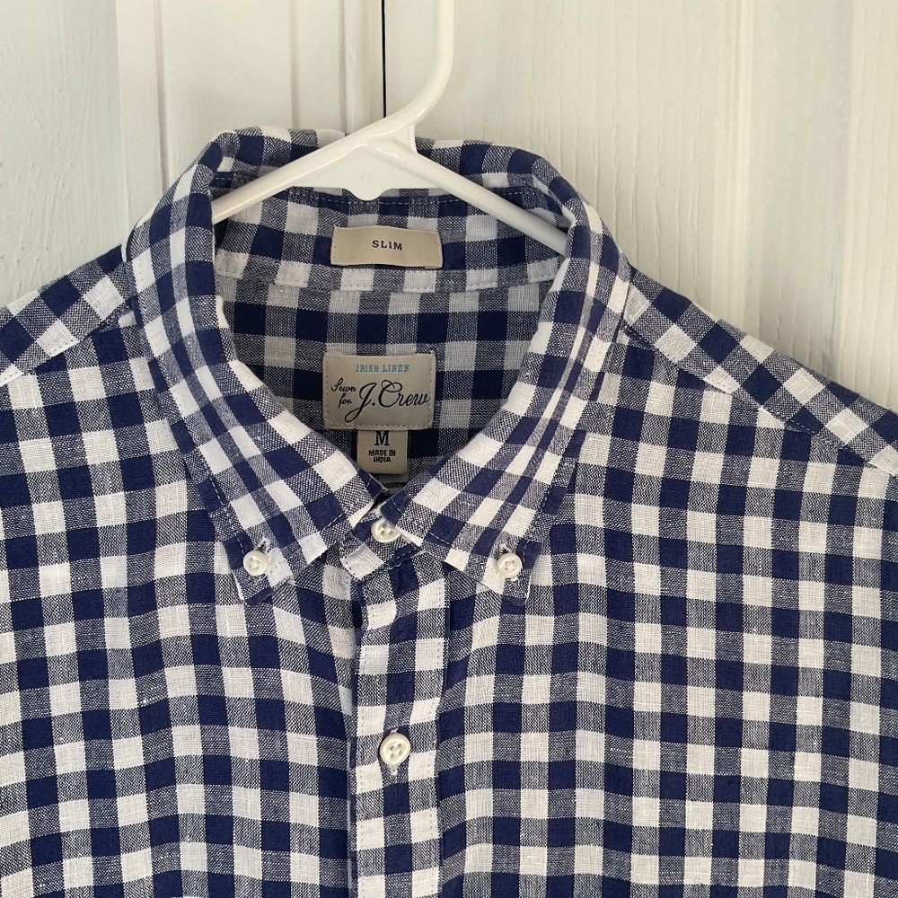 J Crew Irish Linen Men’s Shirt Size M Slim